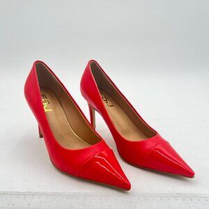 FSJ Red Pointed Toe Pumps High Heels Slip On Party Dress Office Shoes